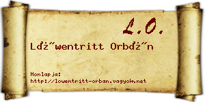 Löwentritt Orbán névjegykártya